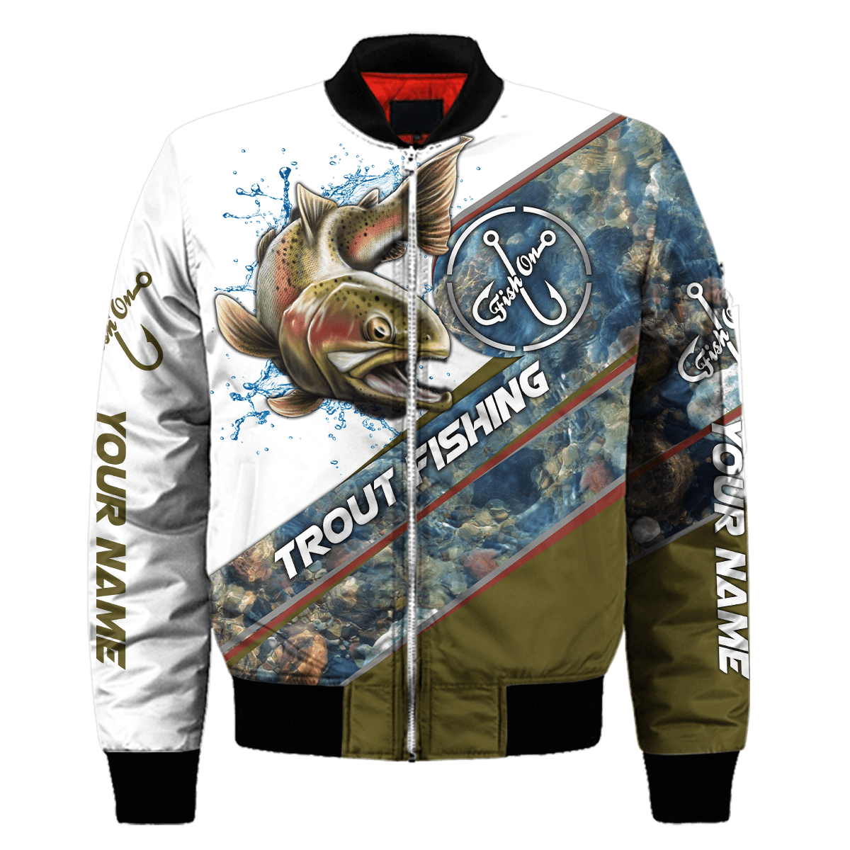 Custom name Trout-Salmon Fishing Underwater Camo 3D painting printed shirts