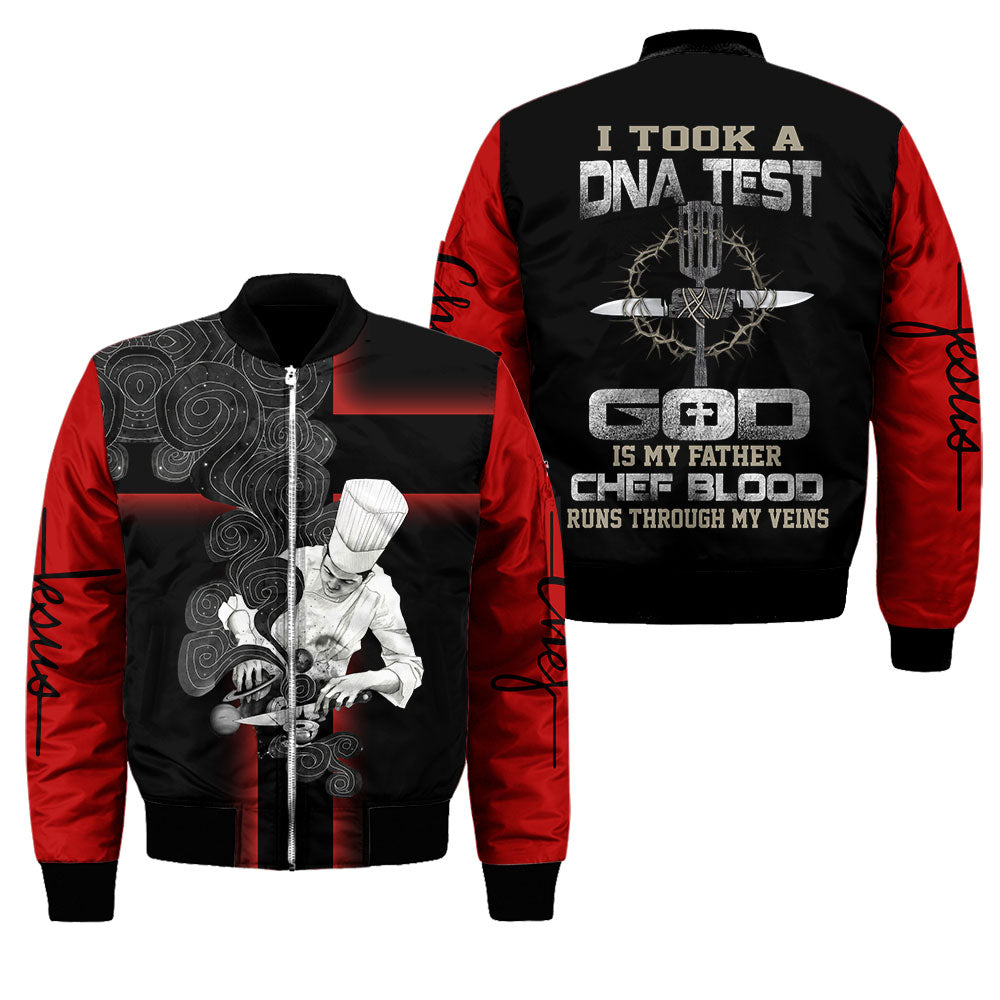 God Is My Father Chef Blood Runs Through My Veins 3D All Over Printed Unisex Shirts