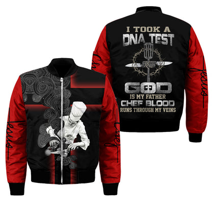 God Is My Father Chef Blood Runs Through My Veins 3D All Over Printed Unisex Shirts