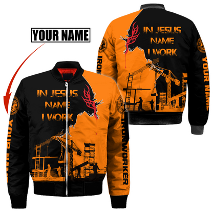 Personalized Ironworker In Jesus Name I Work 3D Printed Unisex Shirts TN
