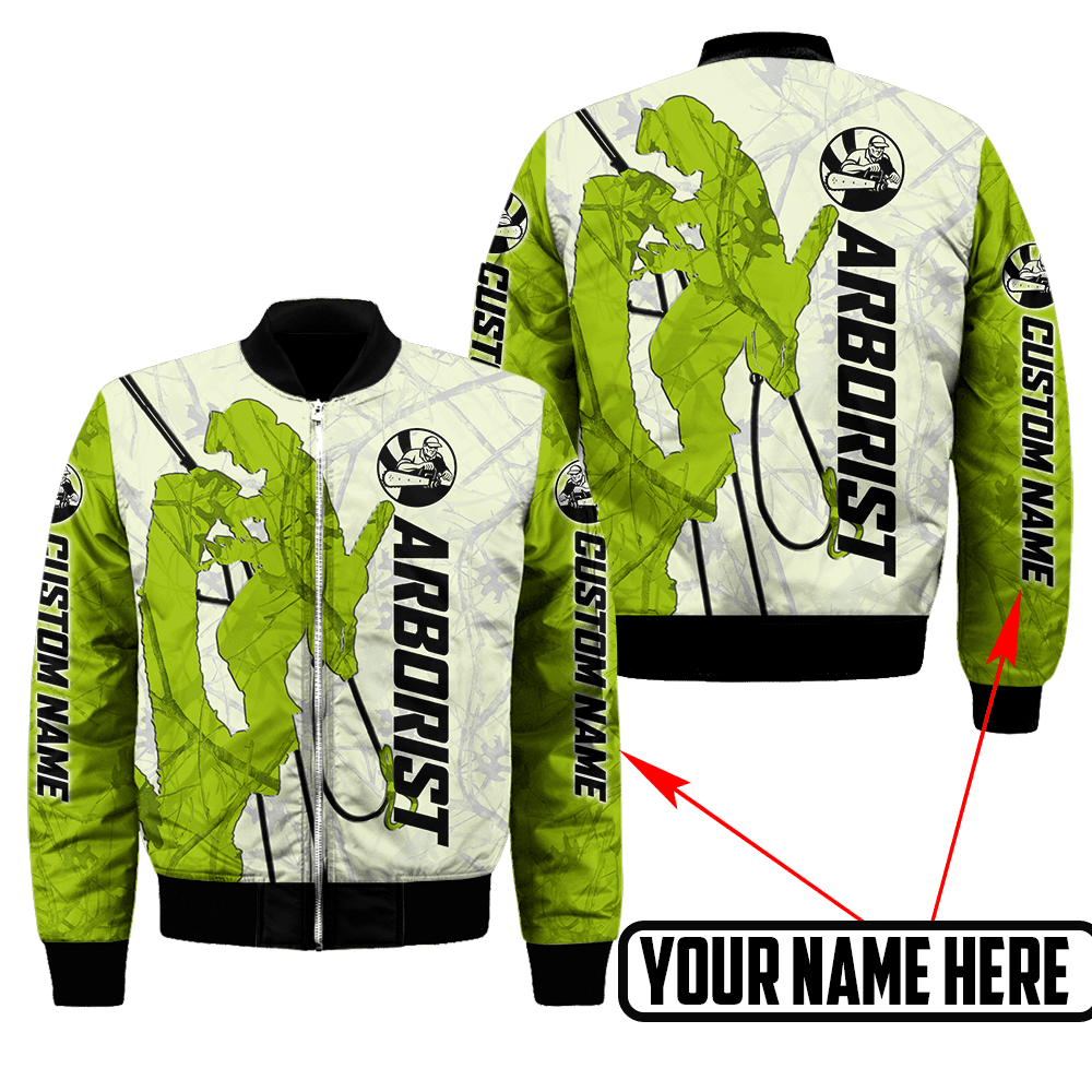 Premium Personalized 3D Printed Green Arborist Shirts