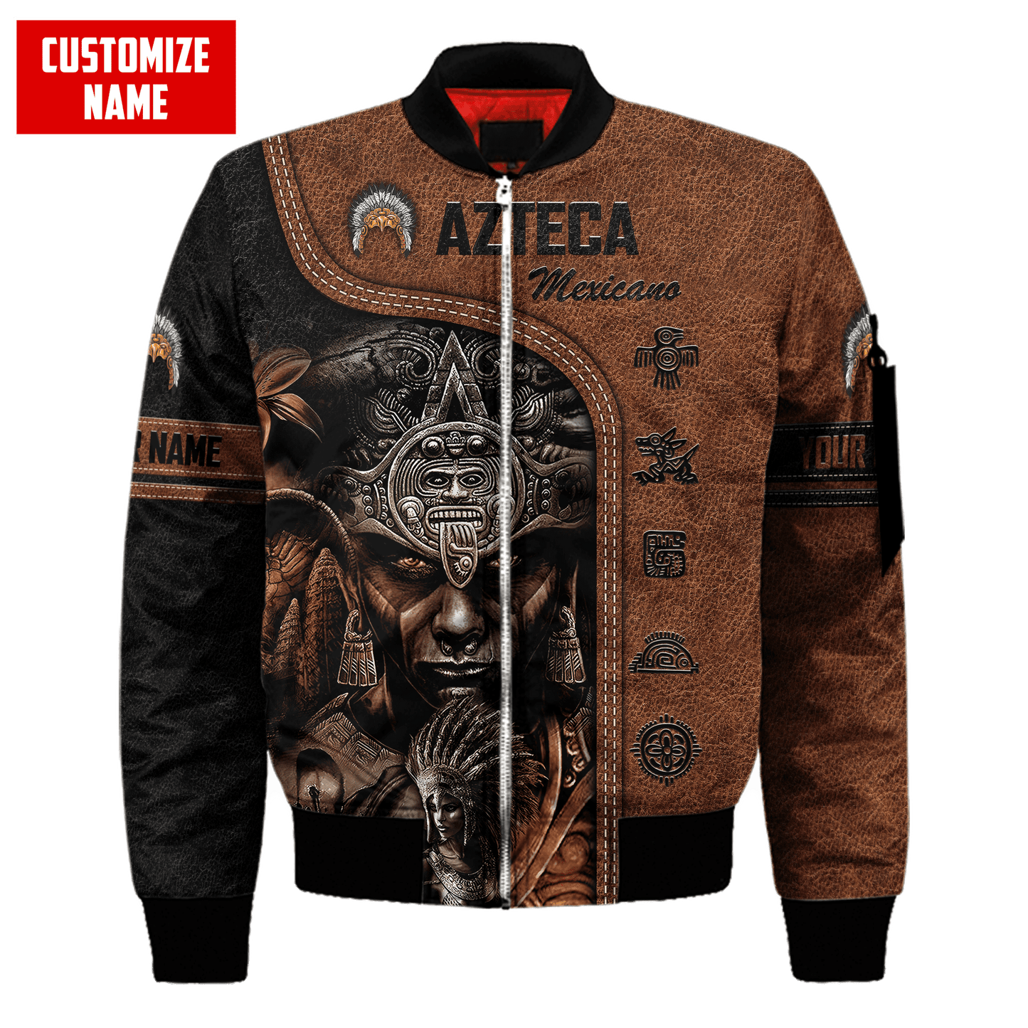 Personalized Name Azteca Mexicano 3D All Over Printed Hoodie