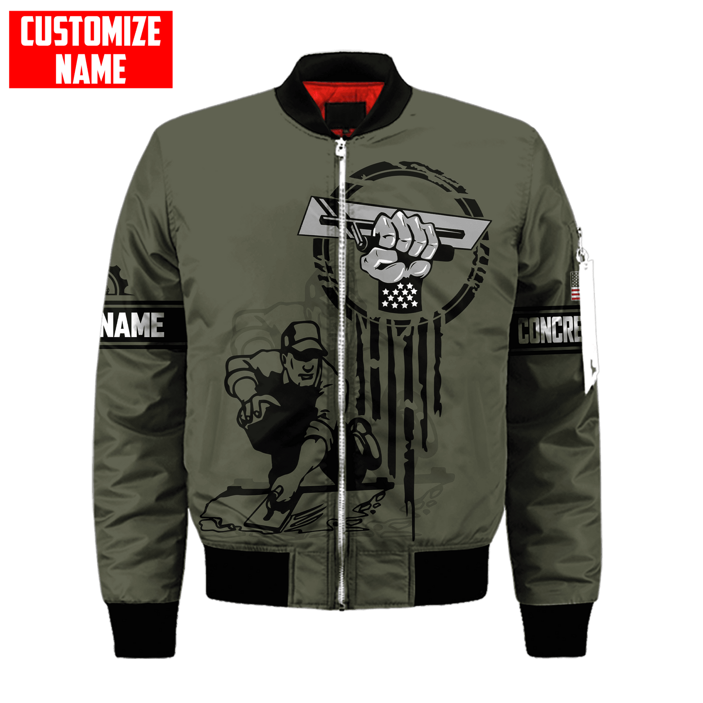 US Concrete Finisher Tool Pride Custom name 3D Printed Shirts