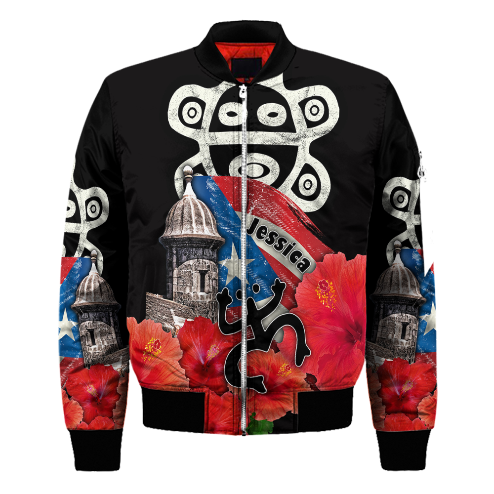 Customize Name Sol Taino Puerto Rico Bomber Jacket For Men And Women MH23022103