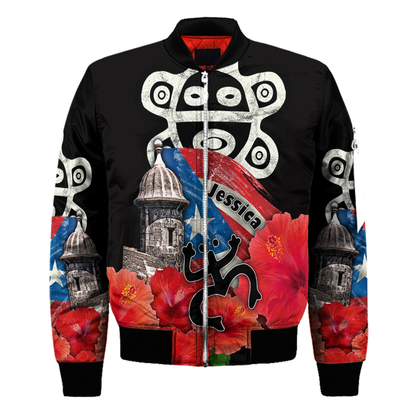Customize Name Sol Taino Puerto Rico Bomber Jacket For Men And Women MH23022103