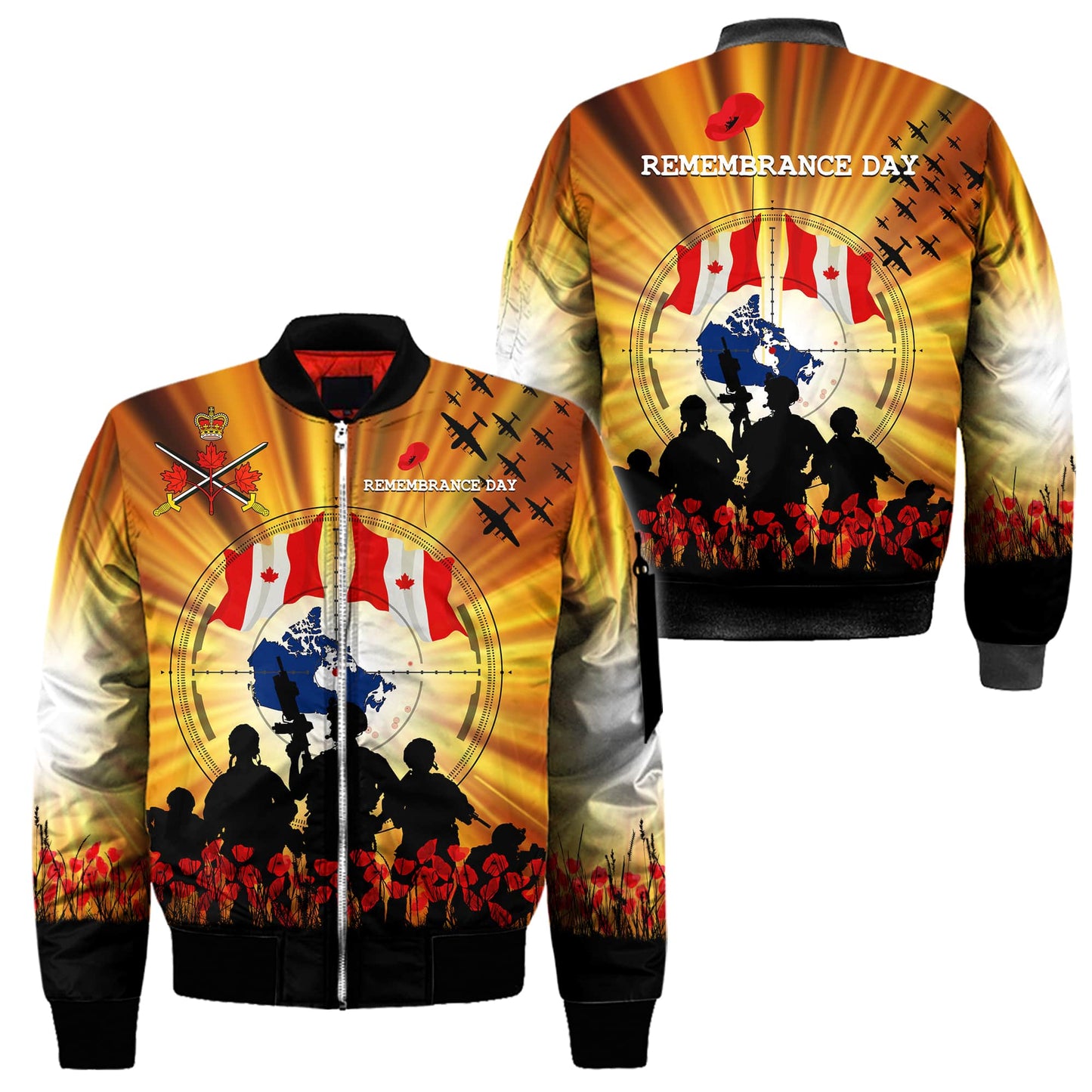 Canada Remembrance Day 3D Printed Shirts Pi01042104