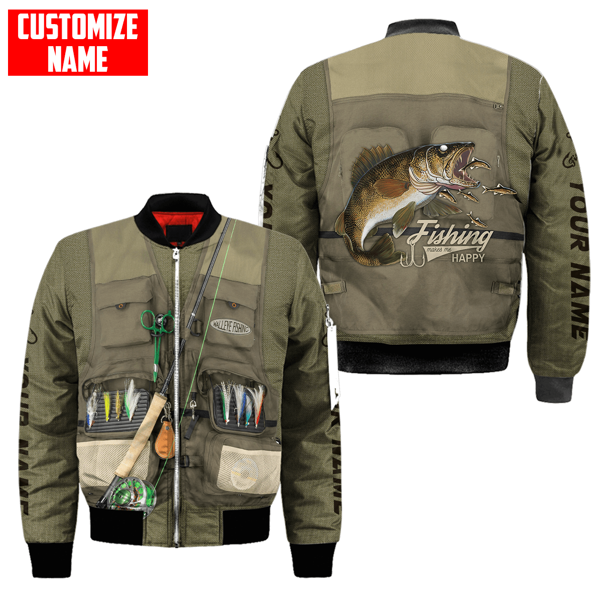 Customized name Fishing 3D All Over Printed Shirts