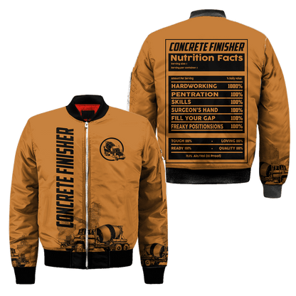 Concrete Finisher Nutrition Facts 3D printed shirts