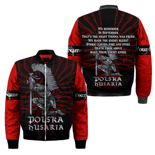 Premium Premium Hussars Red Polska Husaria Custom name Bomber Jacket