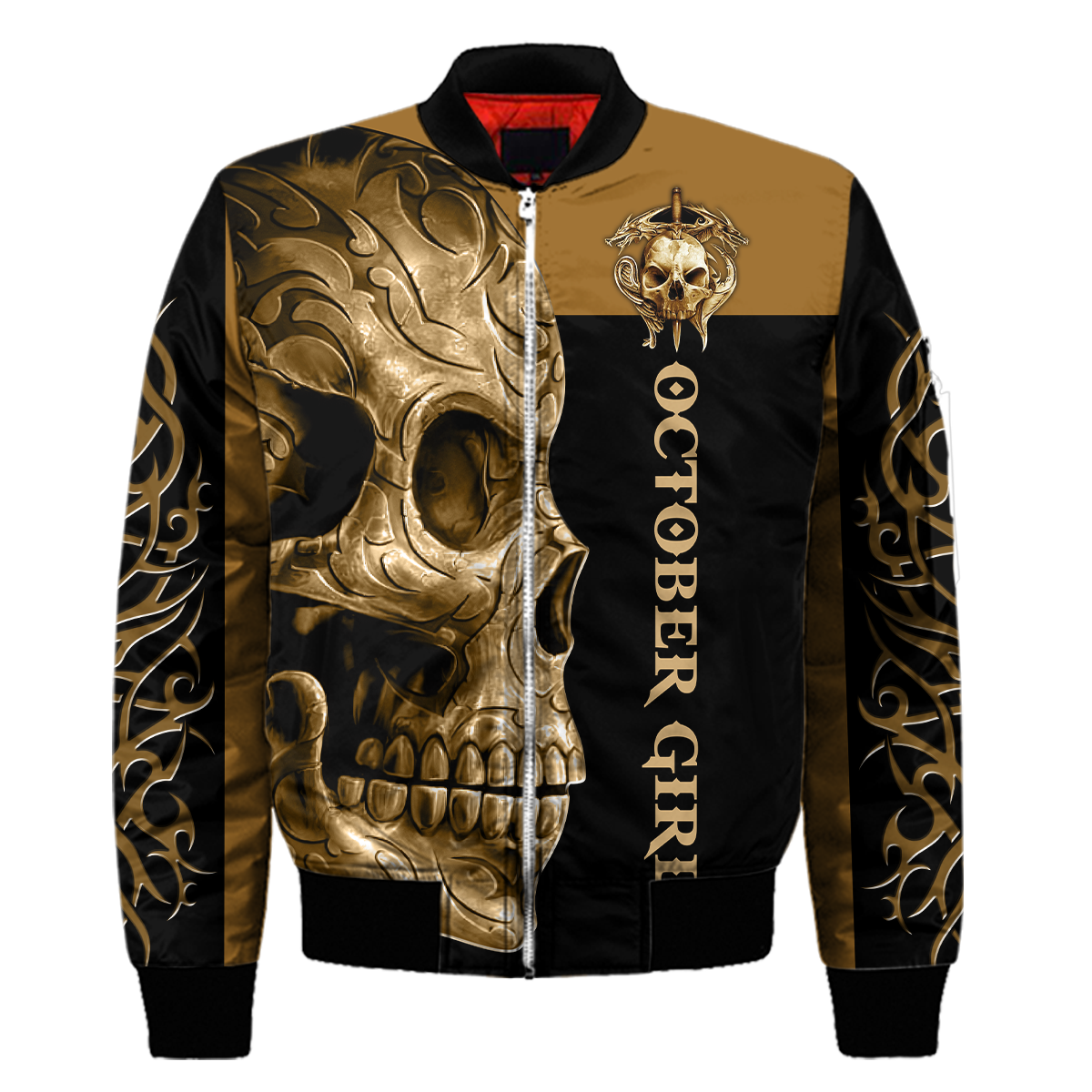 October Girl Skull 3D All Over Printed Shirts For Men and Women MH28062101