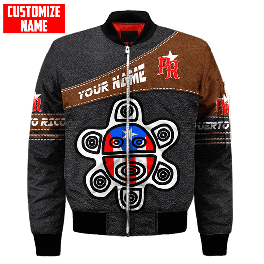 Customize Name Puerto Rico Bomber Jacket For Men And Women
