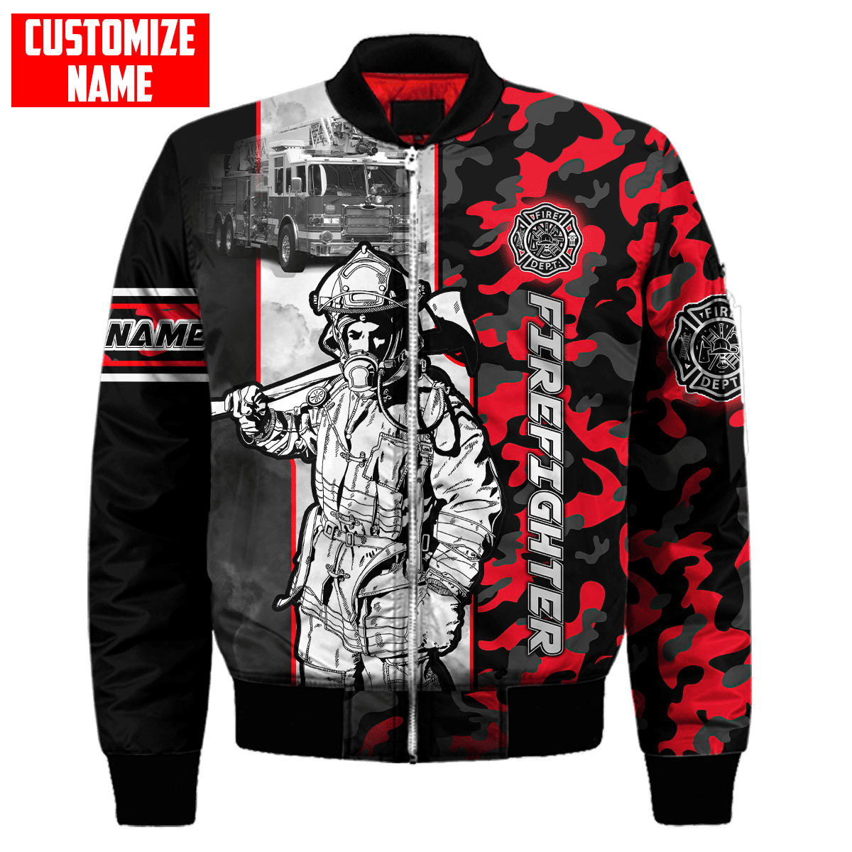 Customize Name Firefighter 3D All Over Printed Unisex Shirts