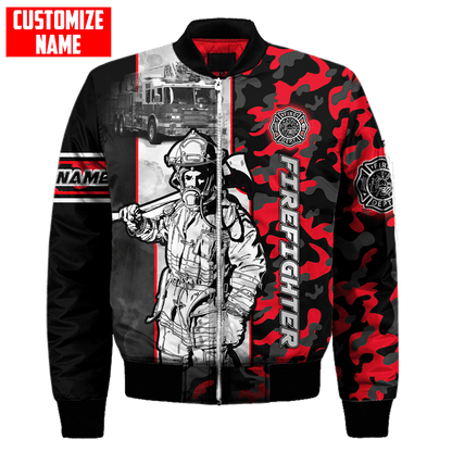 Customize Name Firefighter 3D All Over Printed Unisex Shirts