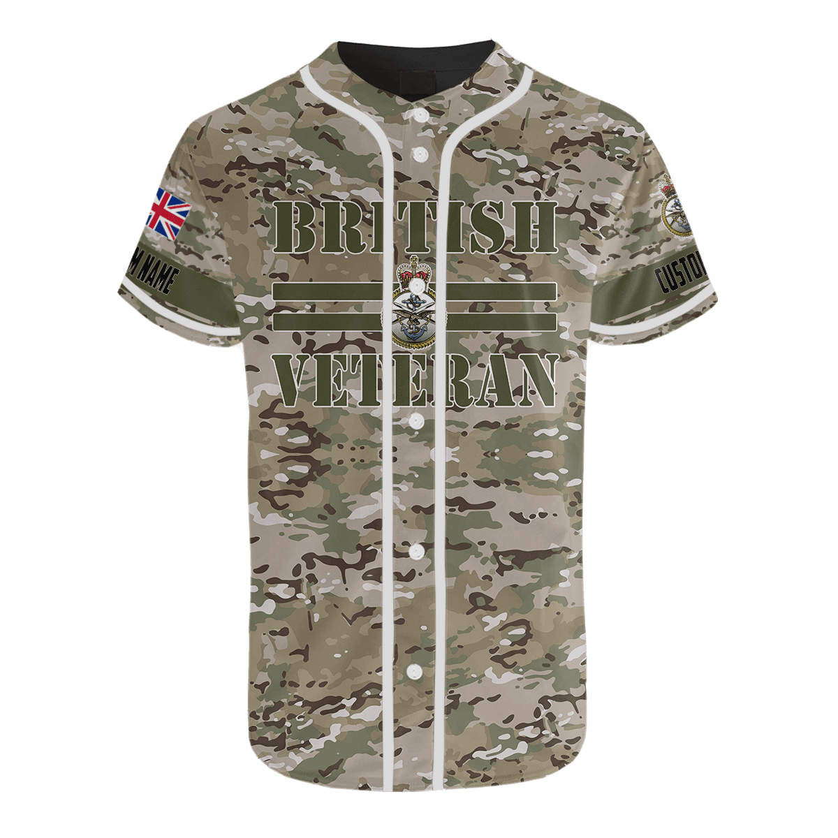 Custom Name XT British Veteran 3D Printed Shirts Pi15052105