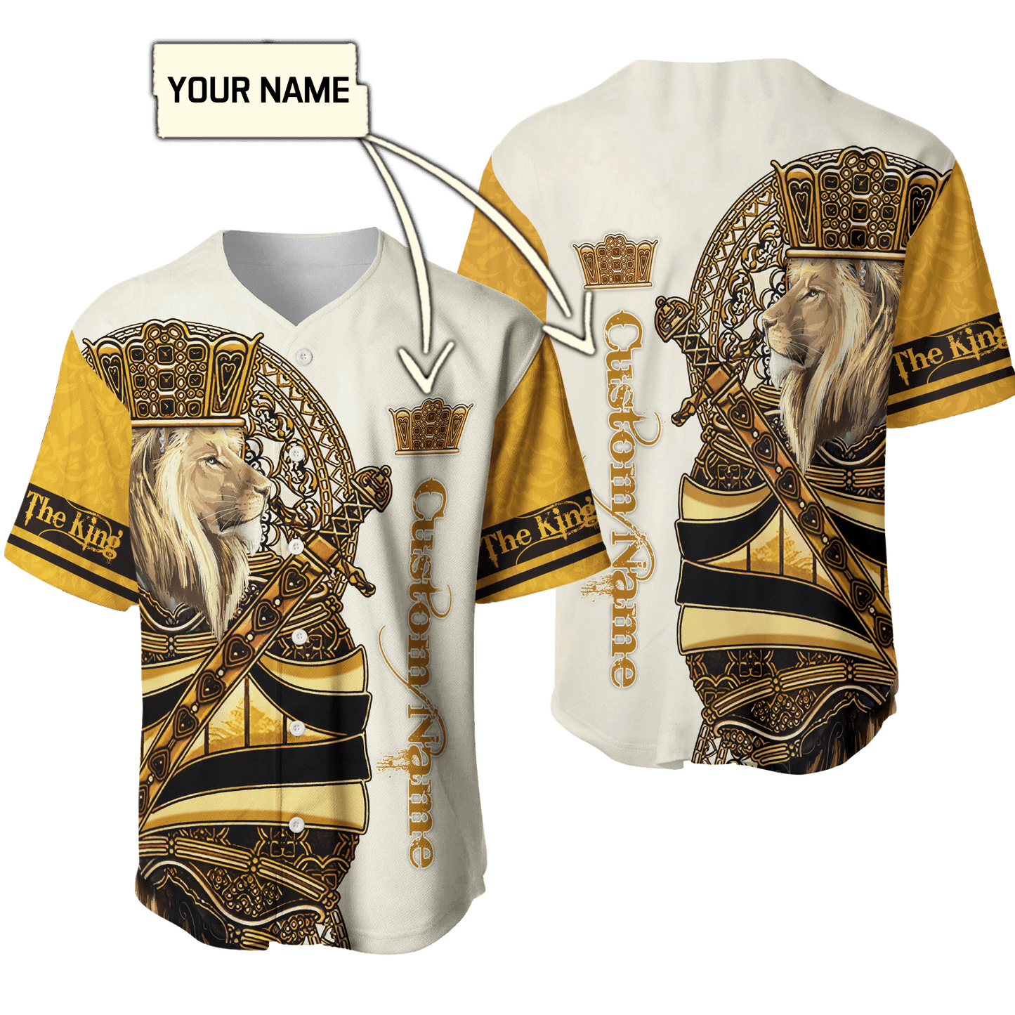 Summer Collection - Customized Name King Lion 3D All Over Printed Unisex Shirts