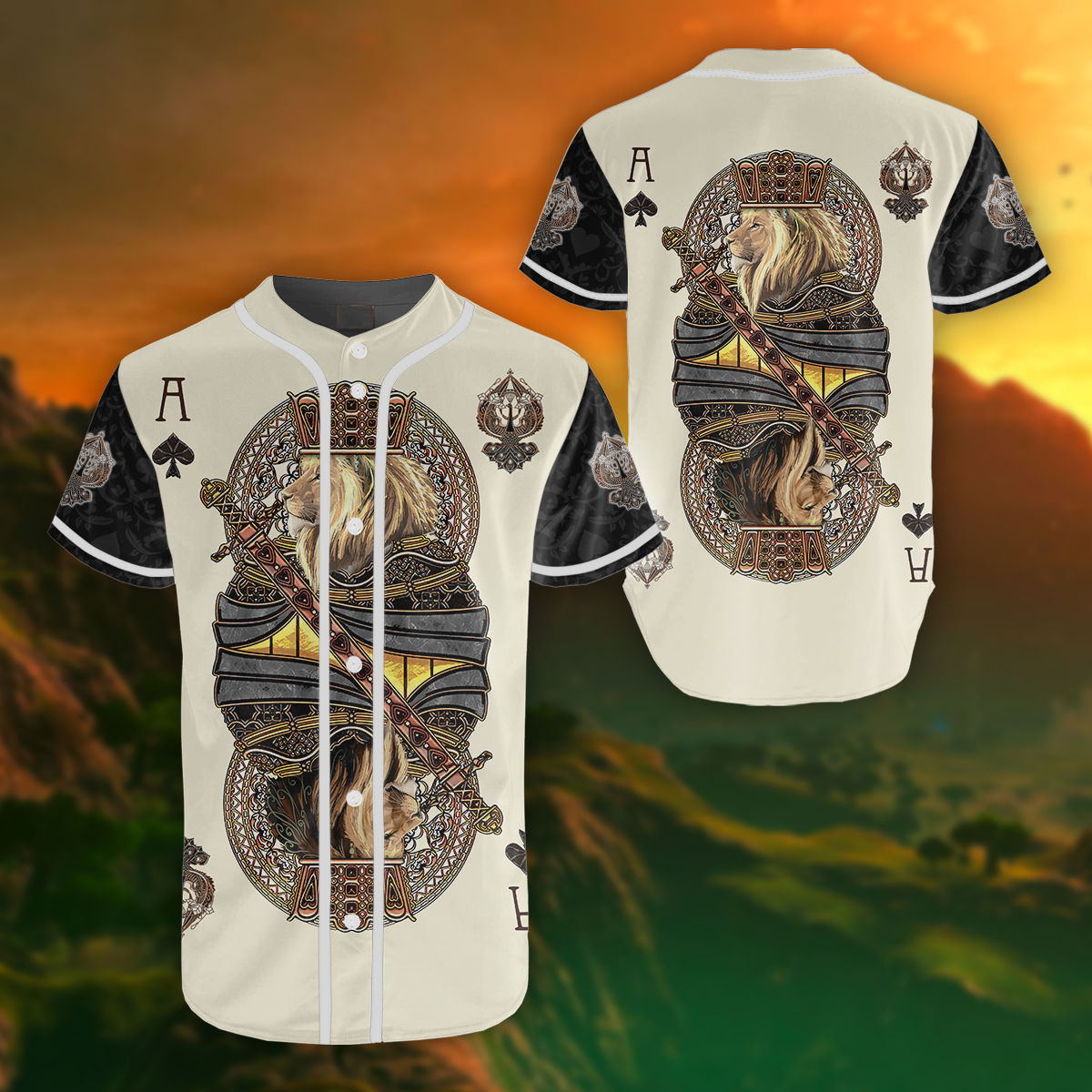 Summer Collection - Lion Ace Spade 3D All Over Printed Unisex Shirts