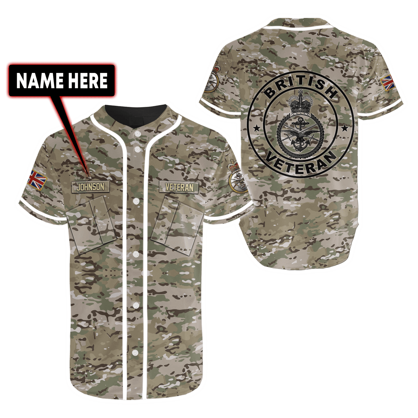 Custom Name XT British Armed Forces 3D Printed Shirts