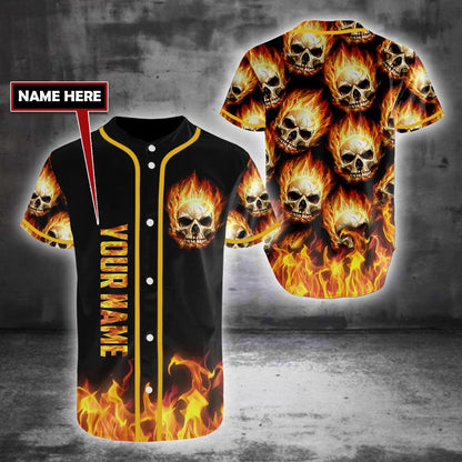 Customize Name Fire Skull Hoodie For Men And Women TNA29052102