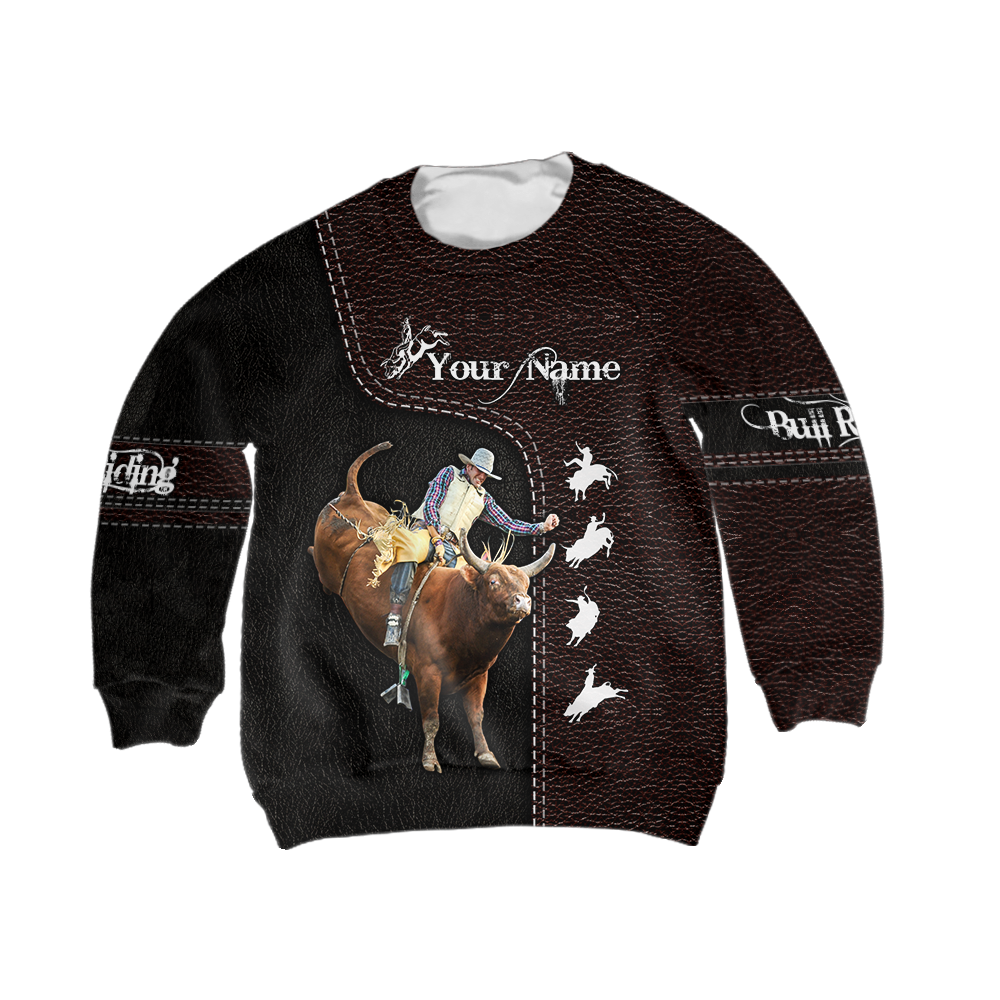 Personalized Name Bullriding 3D All Over Printed Shirts For Kids