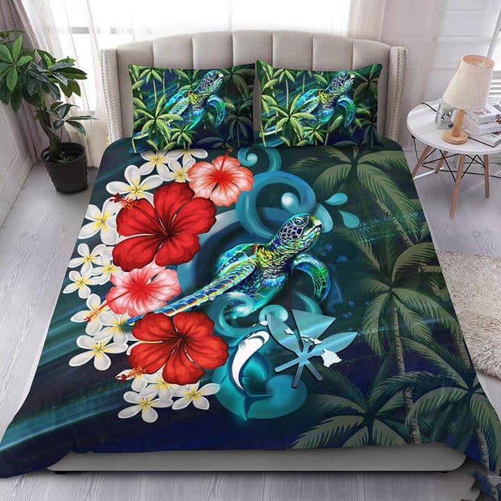 Kanaka Maoli (Hawaiian) bedding set, sea turtle tropical hibiscus and plumeria HG52602-HG-US Twin-Vibe Cosy™