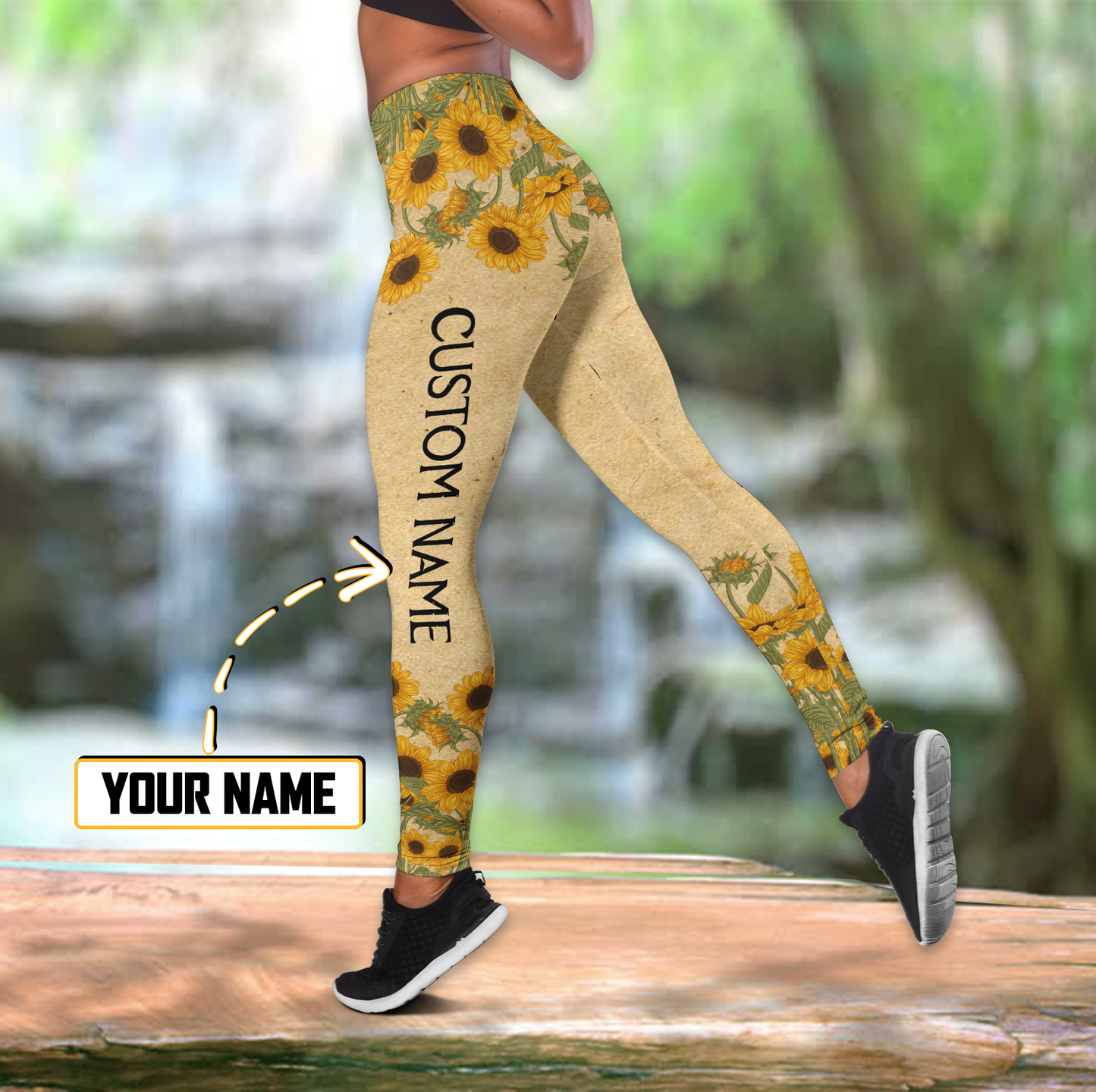 Personalized German Shepherd flowers legging + hollow tank combo ver2 MH12042102
