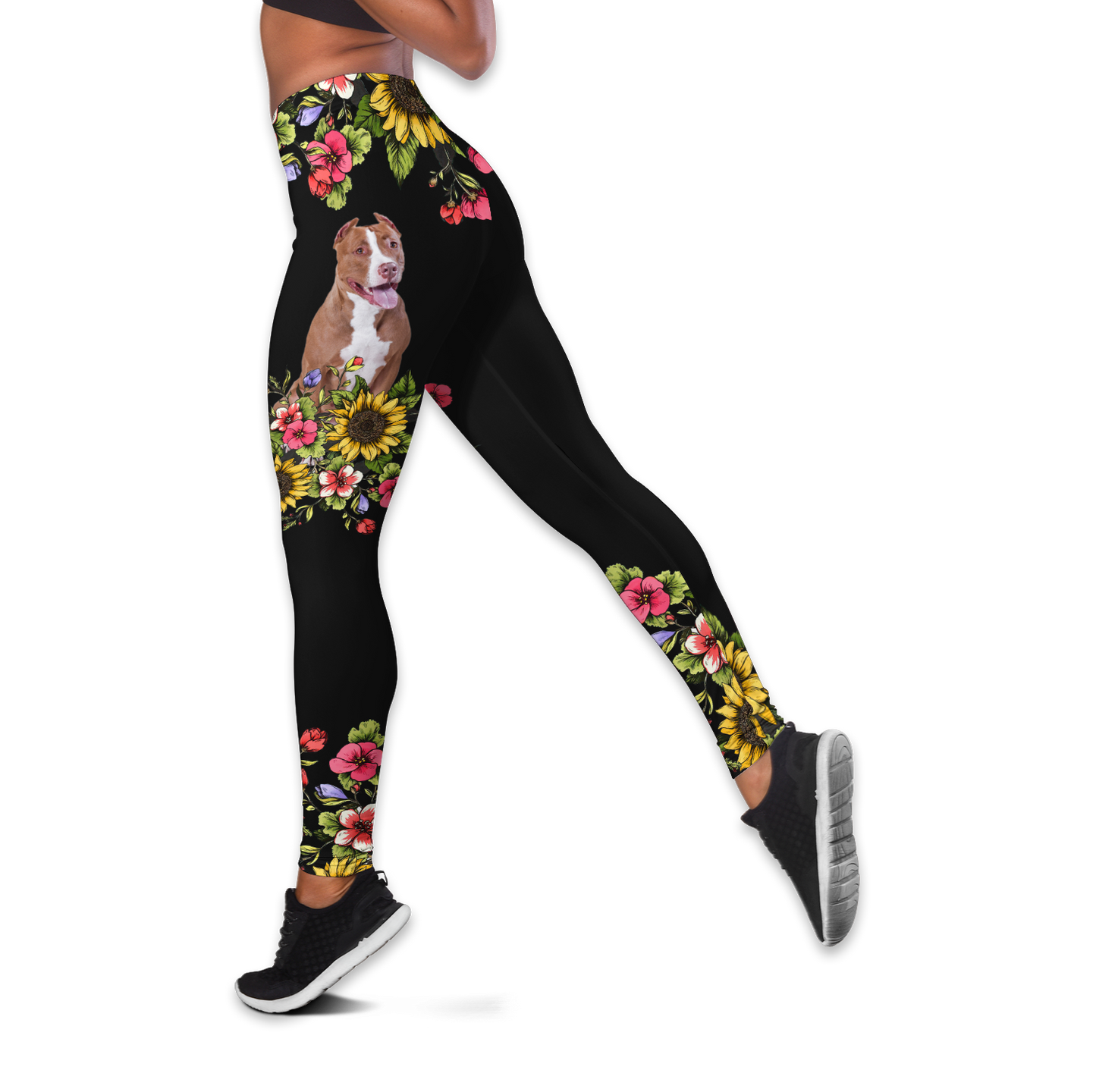Pitbull flowers legging + hollow tank combo