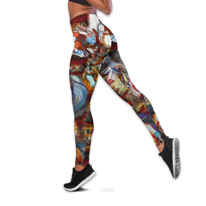 Native American 3D All Over Printed Legging + Hollow Tank