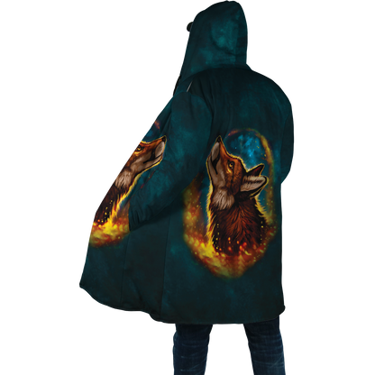 Wolf 3D All Over Printed Unisex Deluxe Hoodie ML