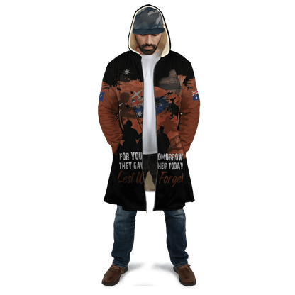 Premium Unisex Hoodie Brown Lest We Forget Anzac Day ML