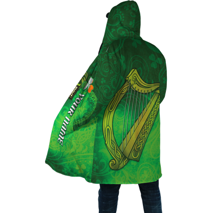 Premium Unisex Hoodie Custom Name Irish St.Patrick  Celtic Cross And The Irish Harp ML