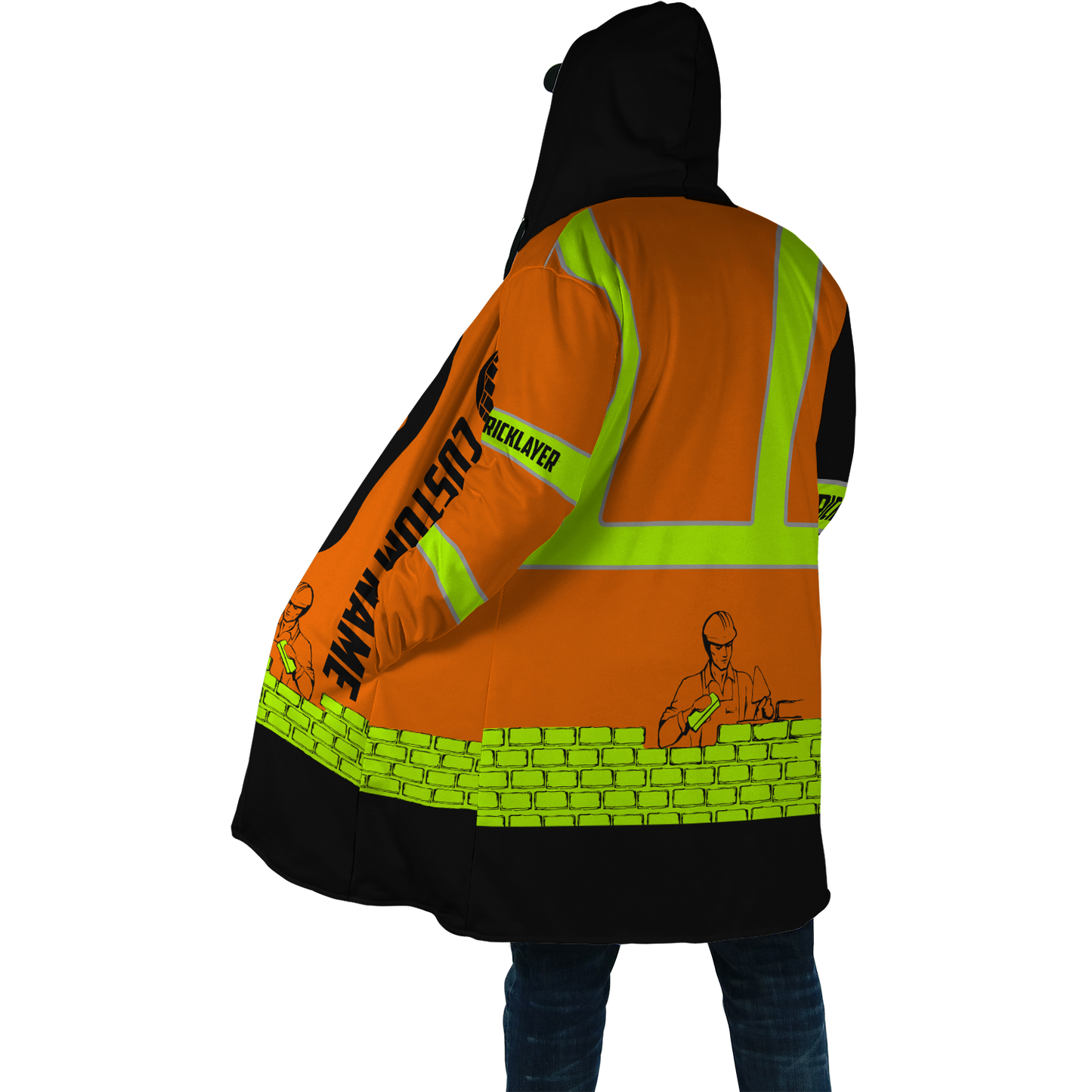 Premium Unisex Hoodie Customize Bricklayer Safety Skull ML