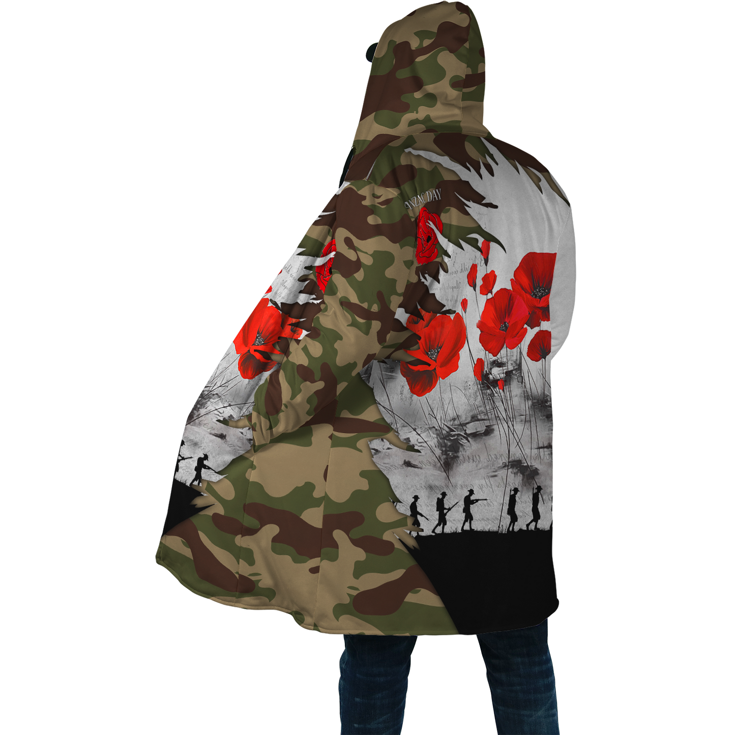 Premium Unisex Hoodie Poppy Flower Anzac Day ML