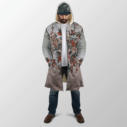 Wolf Floral 3D All Over Printed Unisex Deluxe Hoodie ML