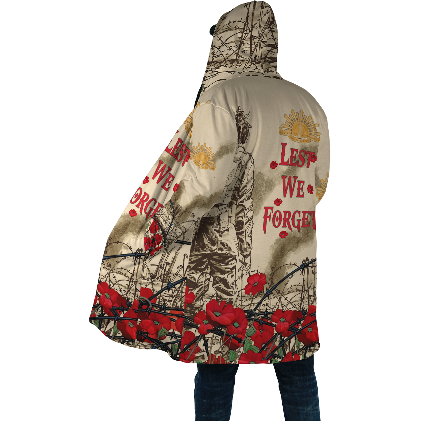 Premium Unisex Hoodie Poppy Flower Lest We Forget Anzac Day ML