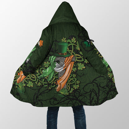 Premium Unisex Hoodie Irish St.Patrick Celtic Cross And Ireland Flag ML