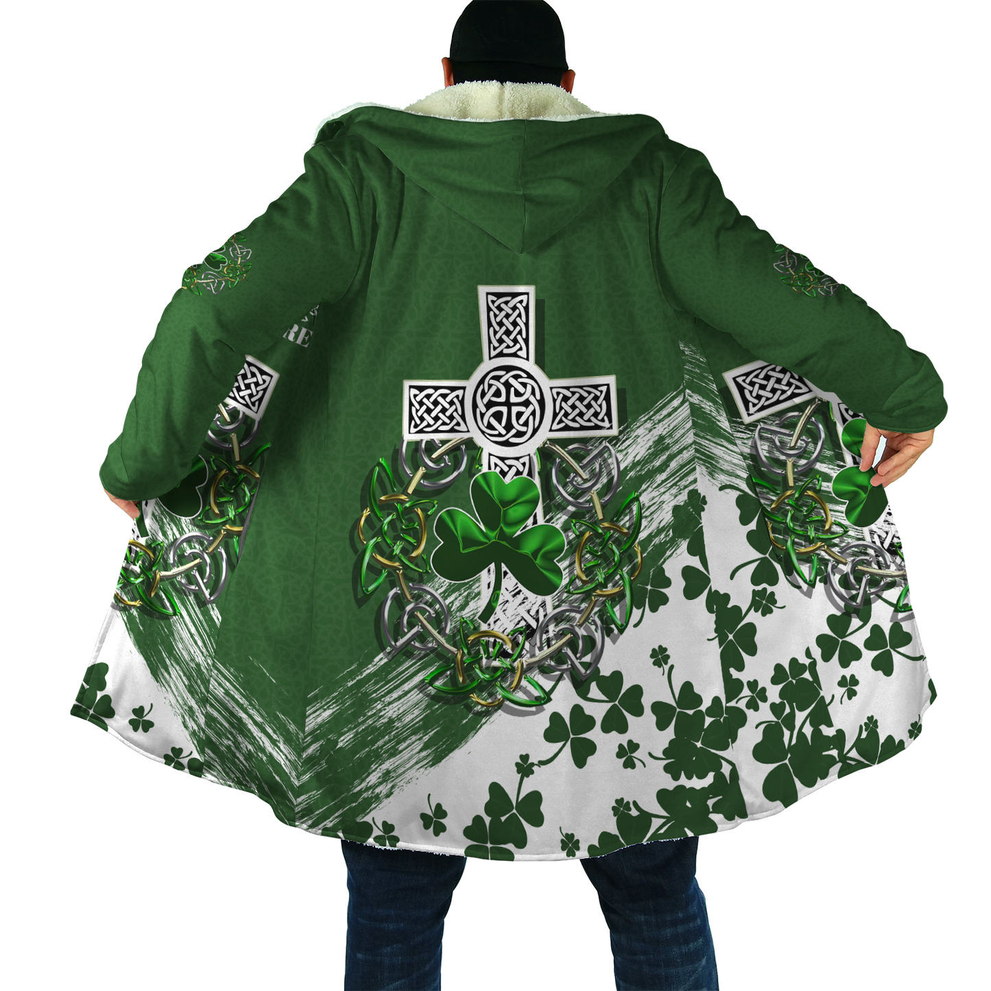 Premium Unisex Hoodie Custom Name Irish St.Patrick Day The Cross And Shamrock ML