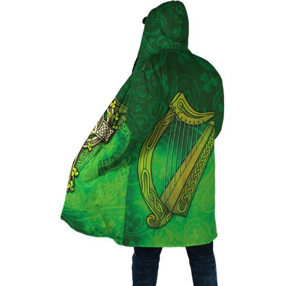Premium Unisex Hoodie Irish St.Patrick  Celtic Cross And The Irish Harp ML