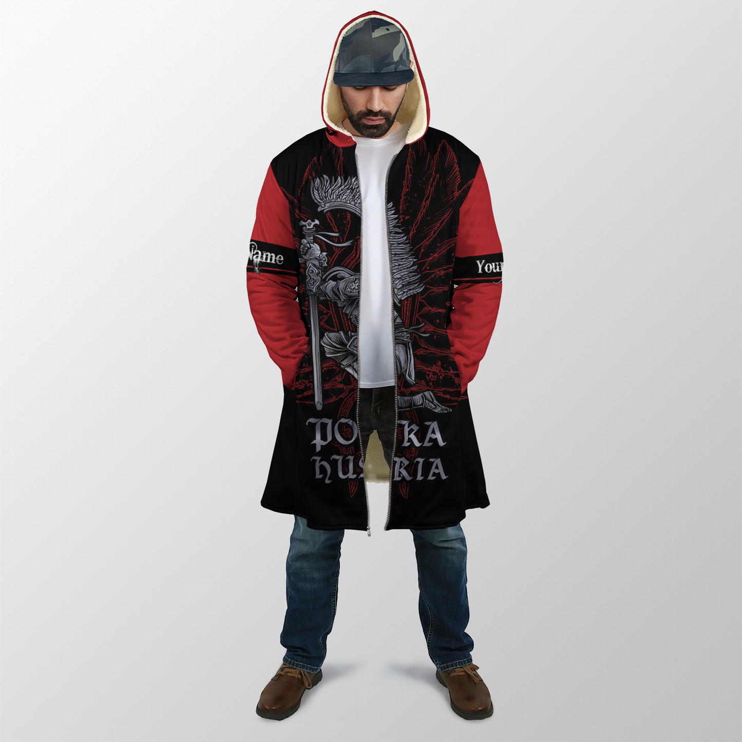 Premium Premium Hussars Red Polska Husaria Custom name Combo Zip Cloak Sweatpant For Winter