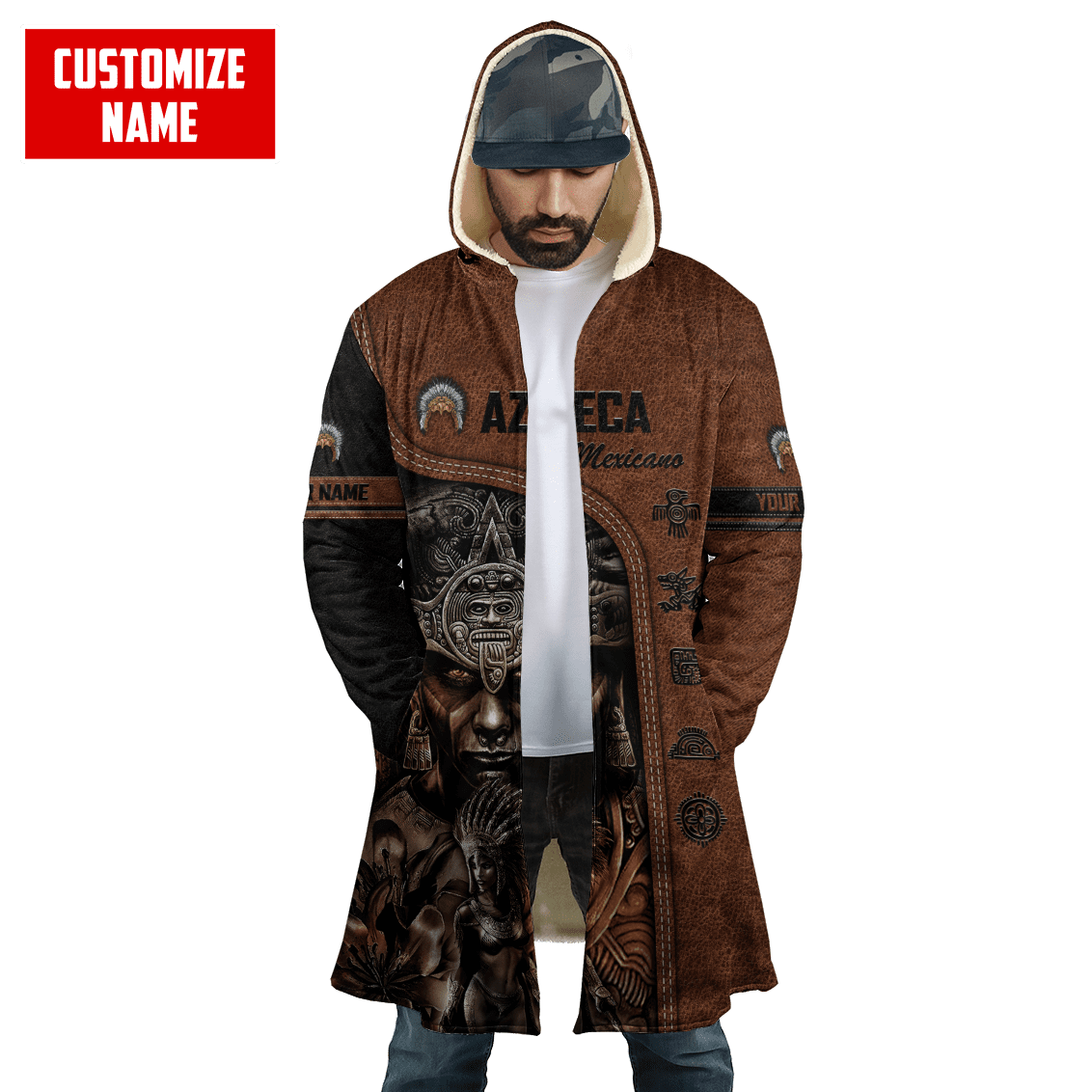 Personalized Name Azteca Mexicano 3D All Over Printed Hoodie