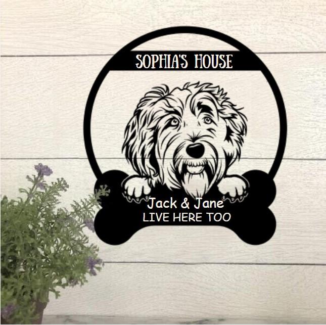 Dog Lovers Personalized Funny Metal Sign Dog House