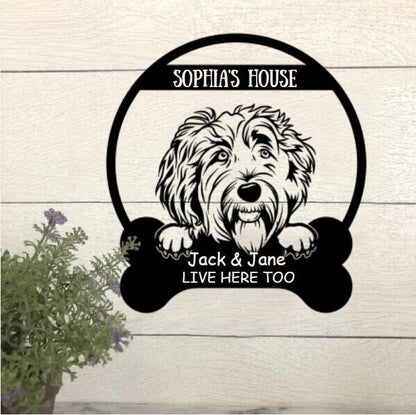 Dog Lovers Personalized Funny Metal Sign Dog House