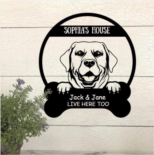 Dog Lovers Personalized Funny Metal Sign Dog House