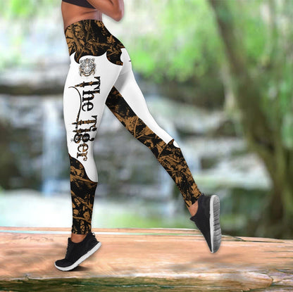 Tiger Brown Tattoo Combo Tank Top + Legging JJW17082003S