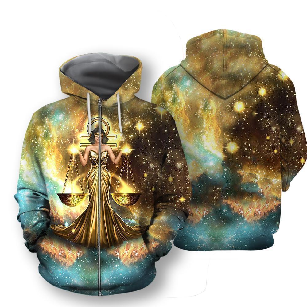 All Over Printed Libra Hoodie-Apparel-NTH-Zip-Hoodie-S-Vibe Cosy™