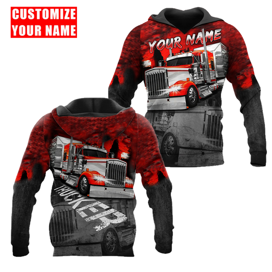 Personalized Red Trucker 3D Printed Unisex Shirts TN