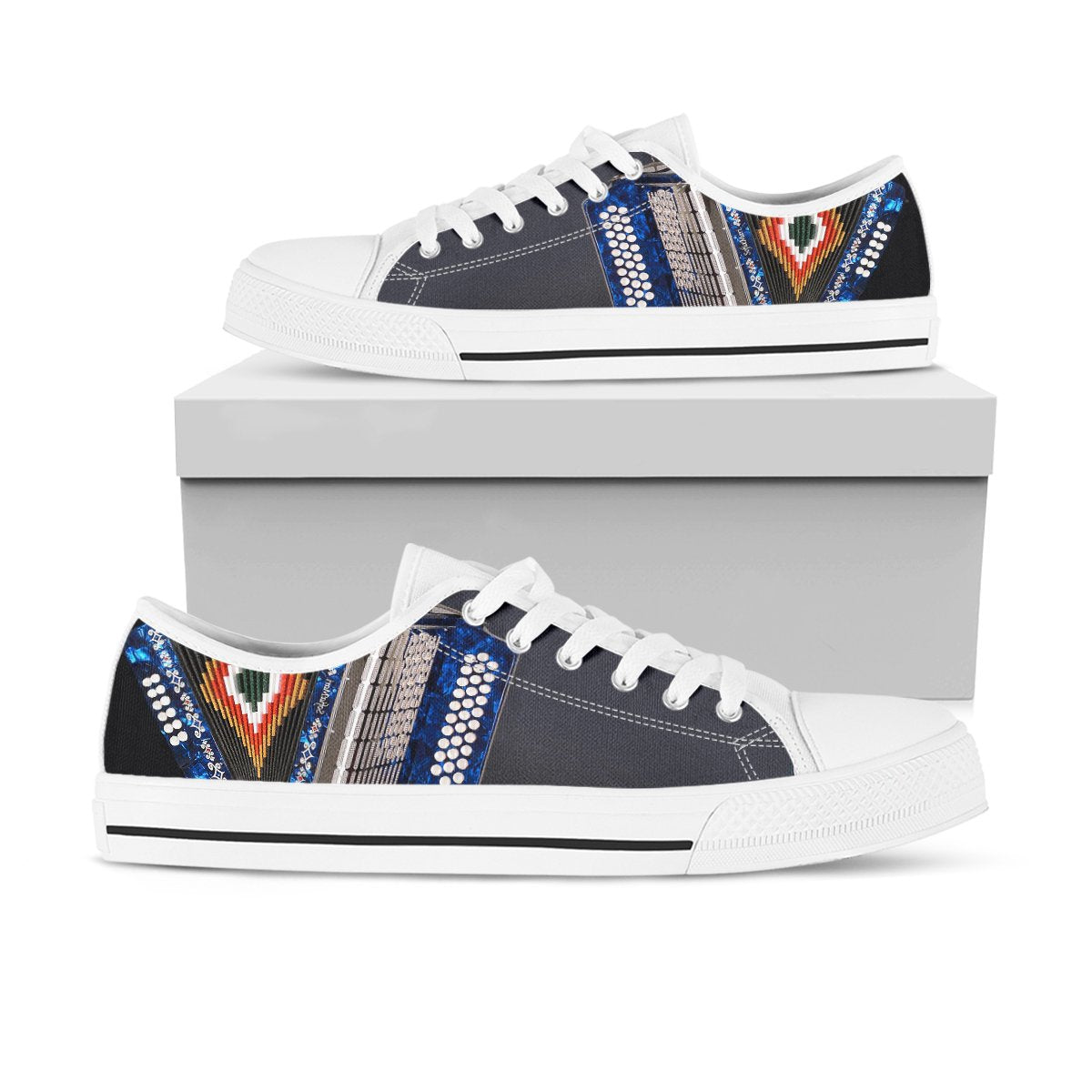 Accordion shoes HAC130204-HG-Unisex Low Top Canvas Shoes-White-EU36 (US6)-Vibe Cosy™