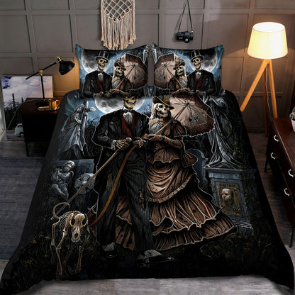 Skull Couple Day Of The Dead Bedding Set DQB08102003