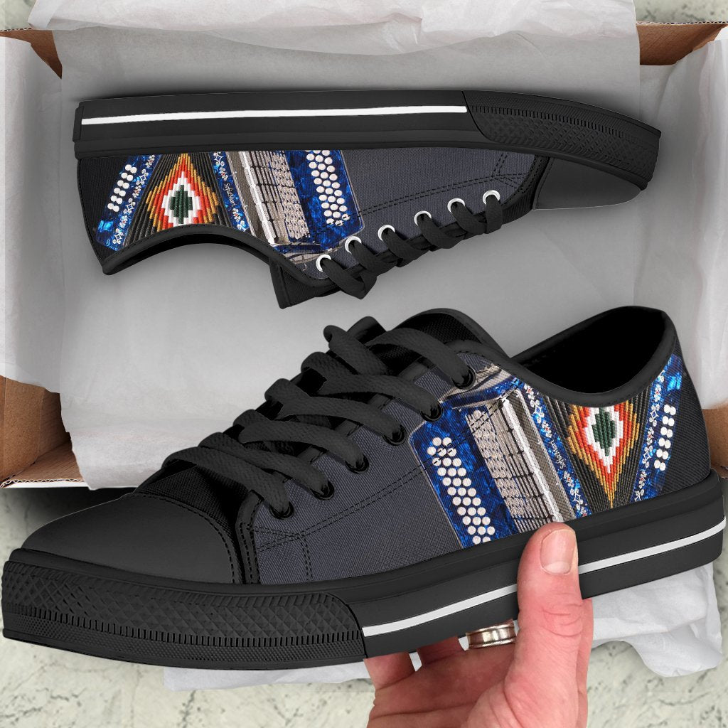 Accordion shoes HAC130204-HG-Unisex Low Top Canvas Shoes-Black-EU36 (US6)-Vibe Cosy™