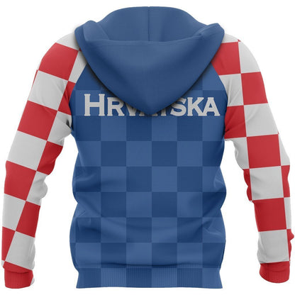 Hrvatska-Croatia Hoodie Checkerboard Zip-Up Th5-Apparel-Khanh Arts-Hoodie-S-Vibe Cosy™