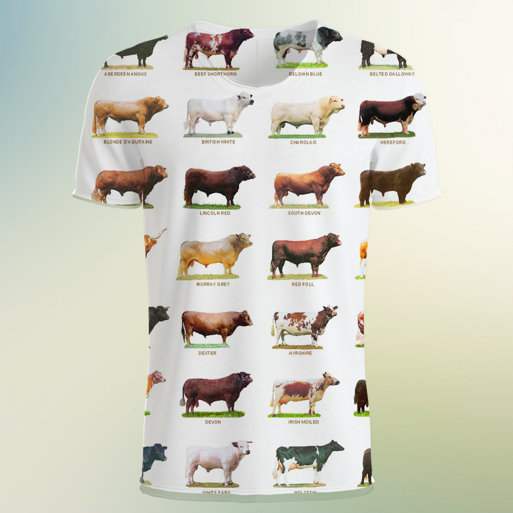3D All Over Print Cow Hoodie <White>-Apparel-RoosterArt-T-Shirt-S-Vibe Cosy™